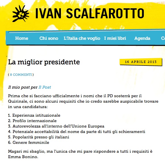 Il PD per Emma Bonino, ma senza saperlo